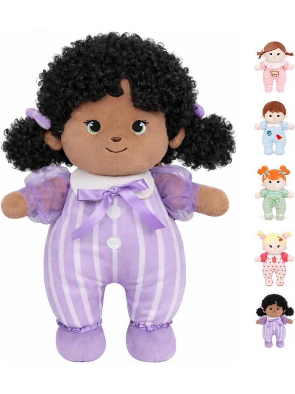 Soft 10" Baby Doll Rag Toy - Perfect Gift for Kids, Plush & Cuddly (Purple)